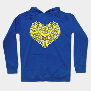 Yellow Heart made of Bones - Jamaican Colors Hoodie